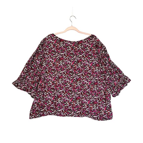 Draper James Plus Size 3X Multi Color Floral Puff Sleeve Boho Fairy Blouse Top - Picture 2 of 12